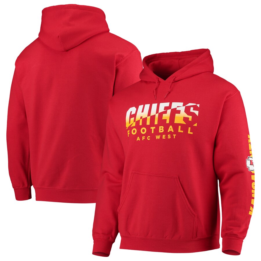 Men Kansas City Chiefs Junk Food Angled Pullover Hoodie Red->kansas city chiefs->NFL Jersey